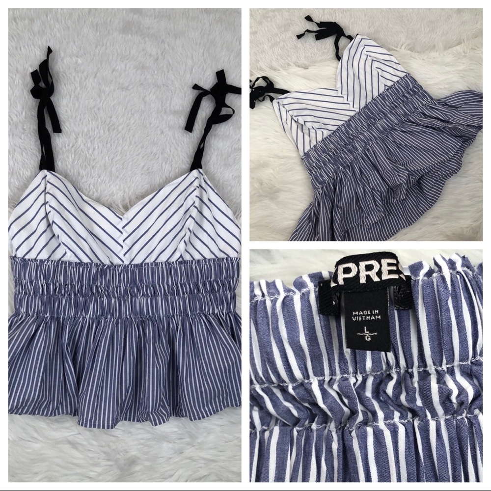 Express Ruffle striped top